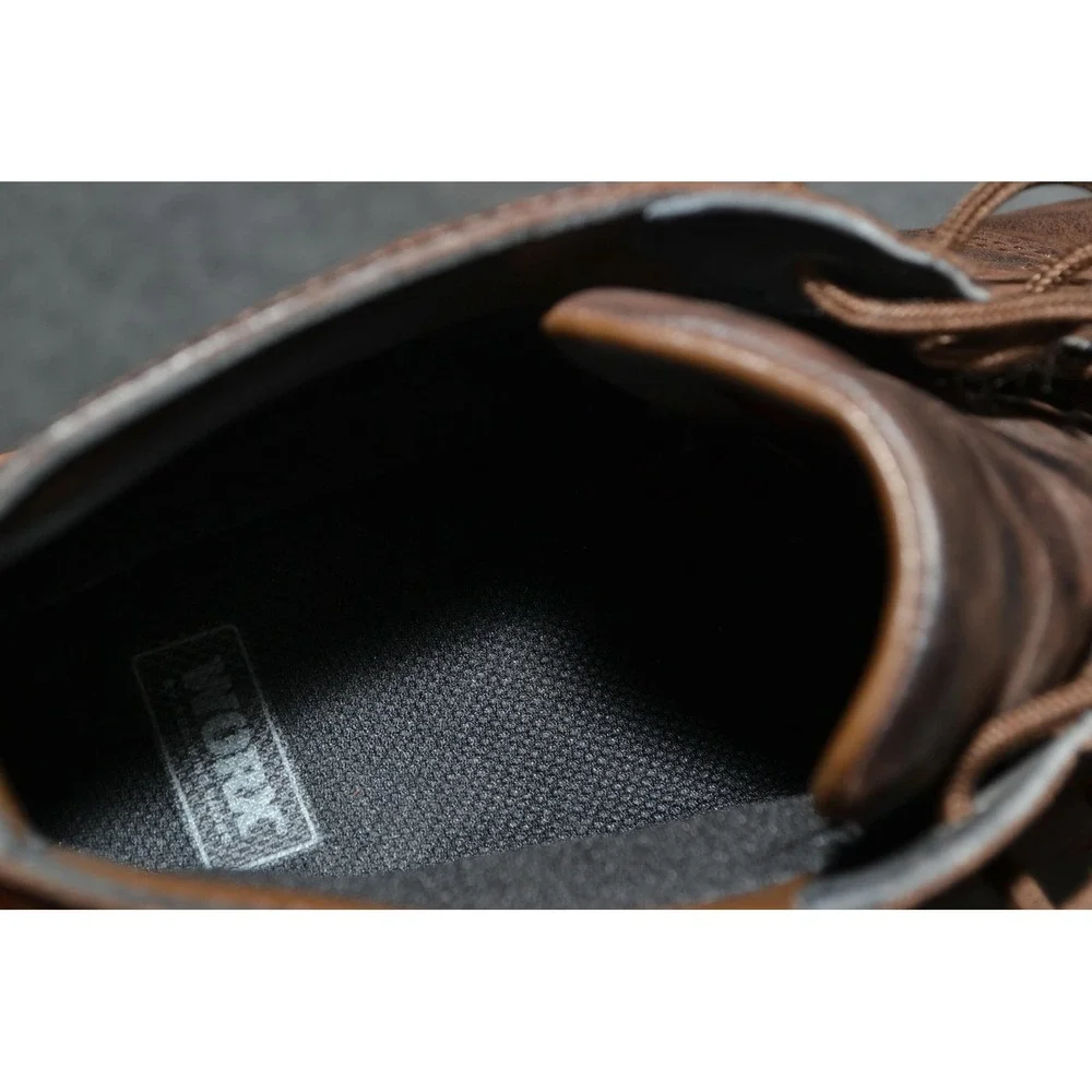 Red Wing‎ Zinc Boots Mens 9.5 Brown Worx Chukka Leather Safety Toe Ankle Work